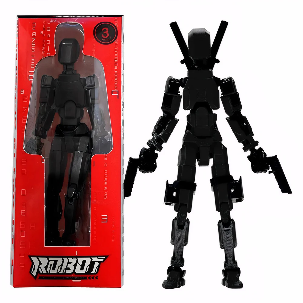 Générique Figurine imprimée en 3D,Figurines 3D - Robot Mobile Multi-articulé | Figurine d'action à Collectionner Unique de 13 cm, Jouet Mobile mécanique Complet pour la décoration de Bureau