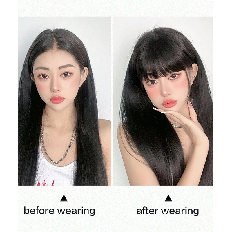 100% cheveux humains mode Invisible Air frange pince à cheveux sur Air frange postiche avant faux cheveux pièces accessoire de coiffure pour les femmes