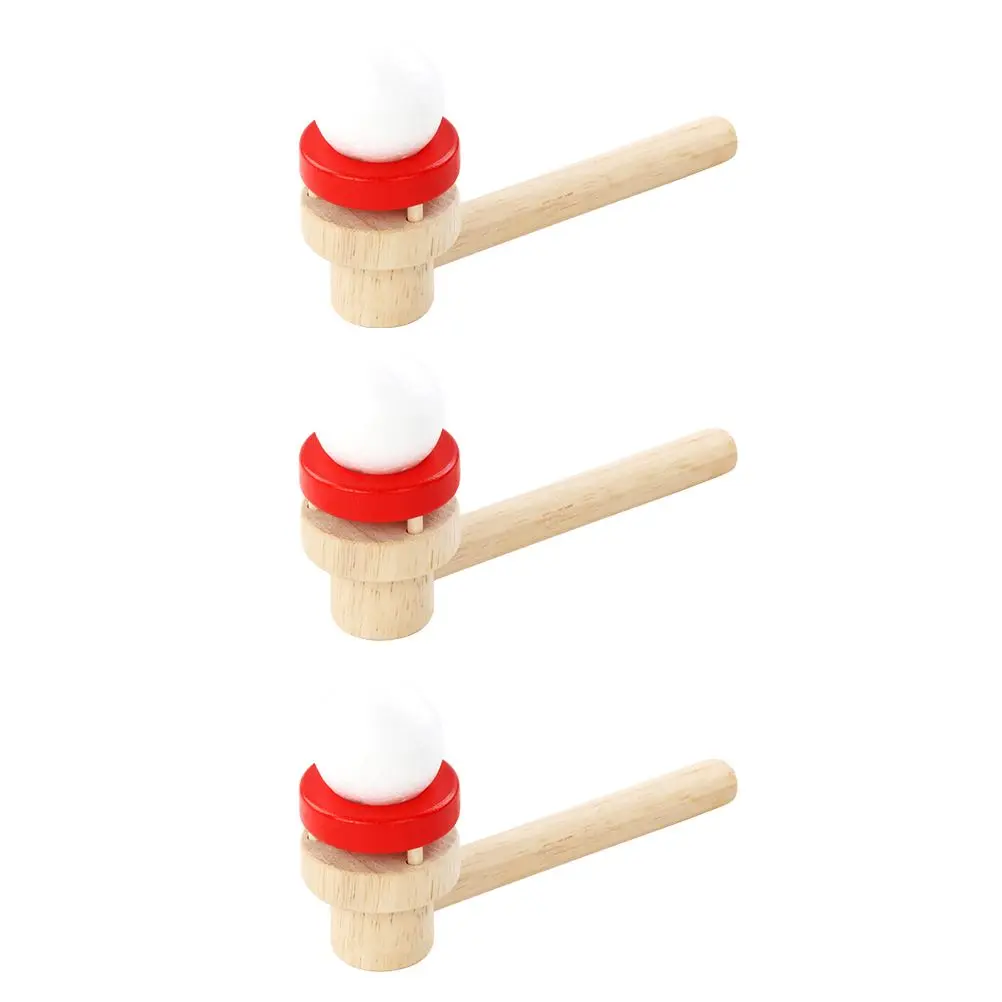 

3 Pcs Wooden Ball Blower Kids Toys Soft Balls for Blowing Floating Flying Fun Educational Parent-child Games