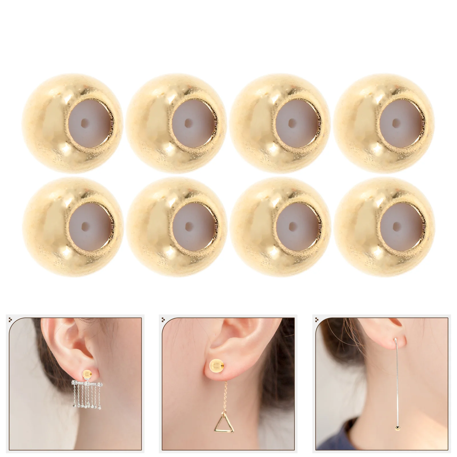 

50pcs Silicone Locator Beads 5Mm Golden Round Rondelle Spacer Sliders For Diy Jewelry Making Bracelet Necklace Crafting Bead