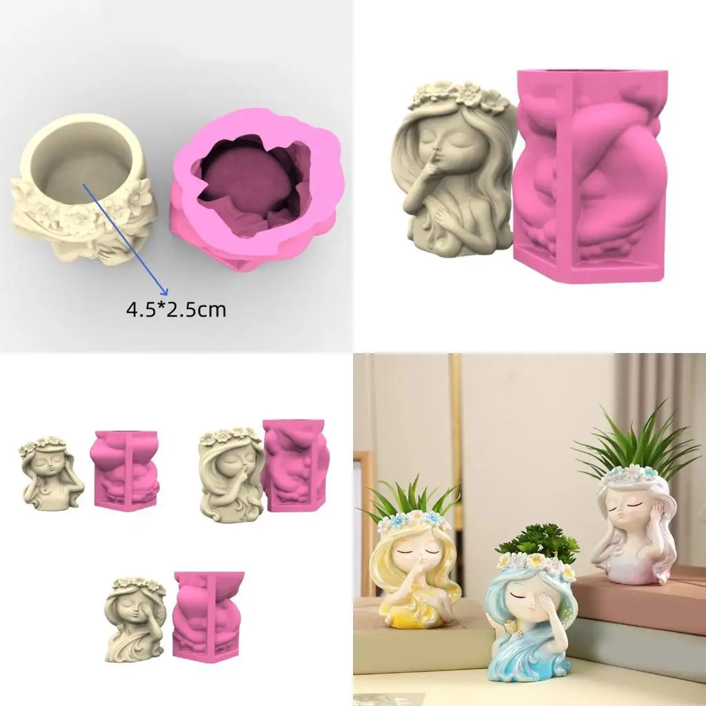 

Silicone Planter Mold For Handmade Cement Resin Flower Pot Crafting