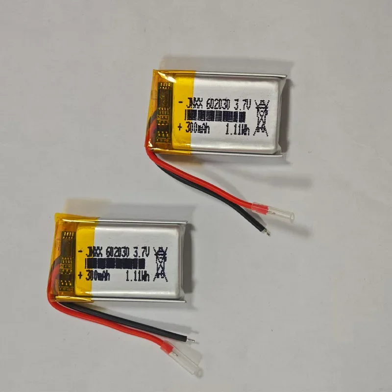 602030 300mAh Polymer Lithium Ion 3.7V Rechargeable Battery for Toys LED Light Bluetooth Speaker Self-Timer Tools DIY Batteries