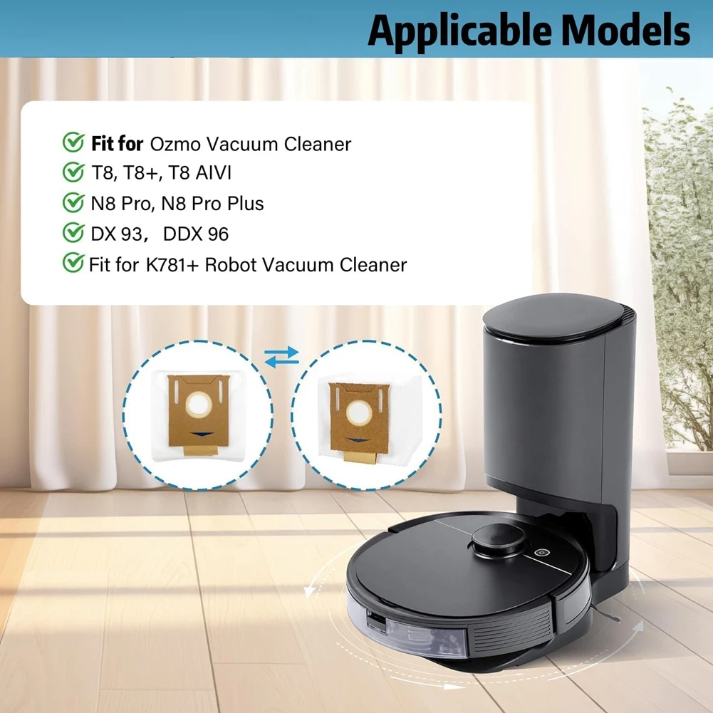 AT29-Dust Bag For Yeedi K781+ Vac Station For Ecovacs Deebot Ozmo T8/T8+ T8 AIVI/N8 Pro Plus/N8 Pro/DX93/DDX96 Vacuum Cleaner