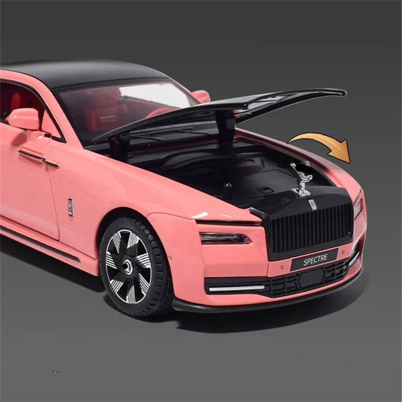 1:24 Alloy Luxy Energy Car Model Diecasts Toy Vehicle Metal Charging Car Model Sound Light for Rolls Royces Spectre Kids Gifts