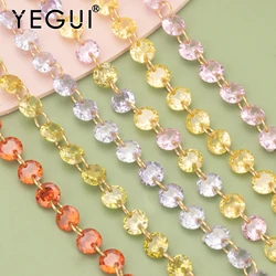 YEGUI C337,chain,zircons,18k gold plated,copper,nickel free,charms,hand made,diy bracelet necklace,jewelry making,20cm/lot
