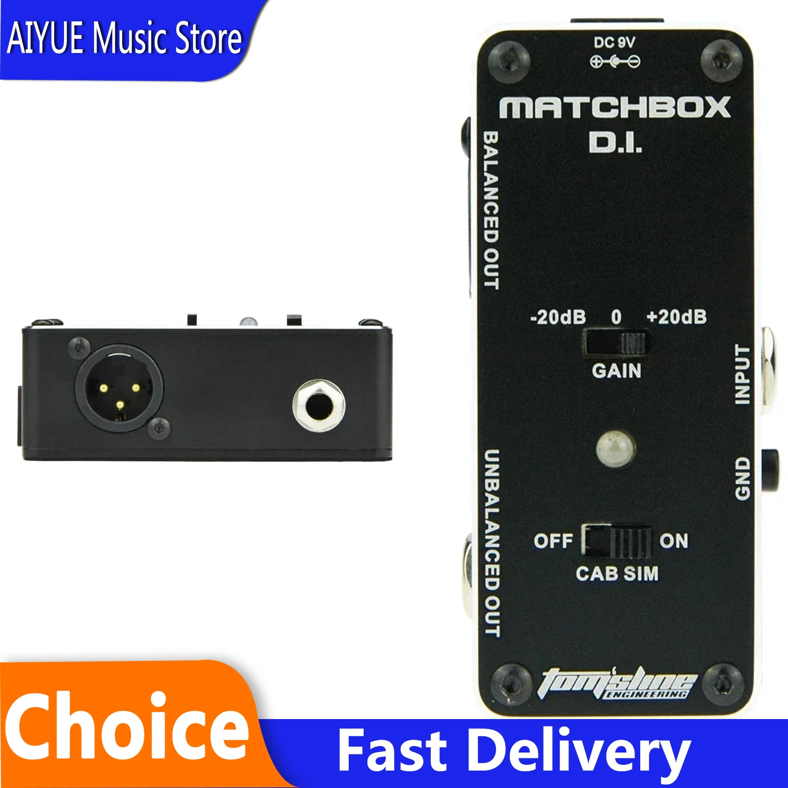 

Aroma Tomsline AMX-3 MATCHBOX D.I. Mini Analogue Effect Pedal Transfer Guitarra Guitar or Bass Signal to Audio System Parts