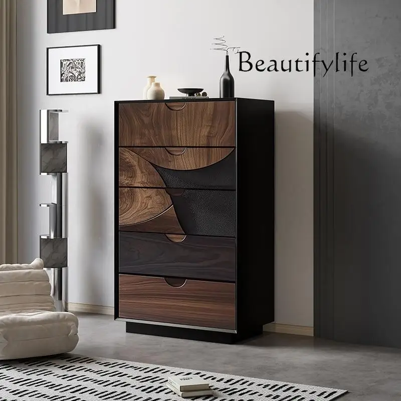 

Design sense walnut chest cabinet Italian minimalist villa living room solid wood side cabinet dining side cabinet bedroom stora