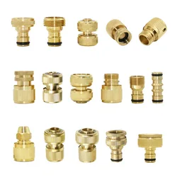 1/2'' 3/4'' 1'' Brass Tap Quick Connecter 16mm 20mm Copper Hose Coupling Adapter Garden Tubing Repair Watering Gun Fittings Tool