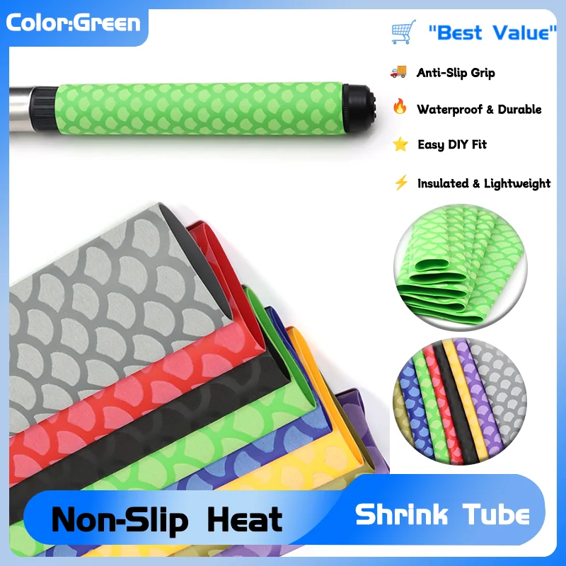 

15/18/20/22/25/28/30/35/40/45 мм зеленая нескользящая термоусадочная трубка велосипедная ручка противоскользящая удочка водонепроницаемая защита