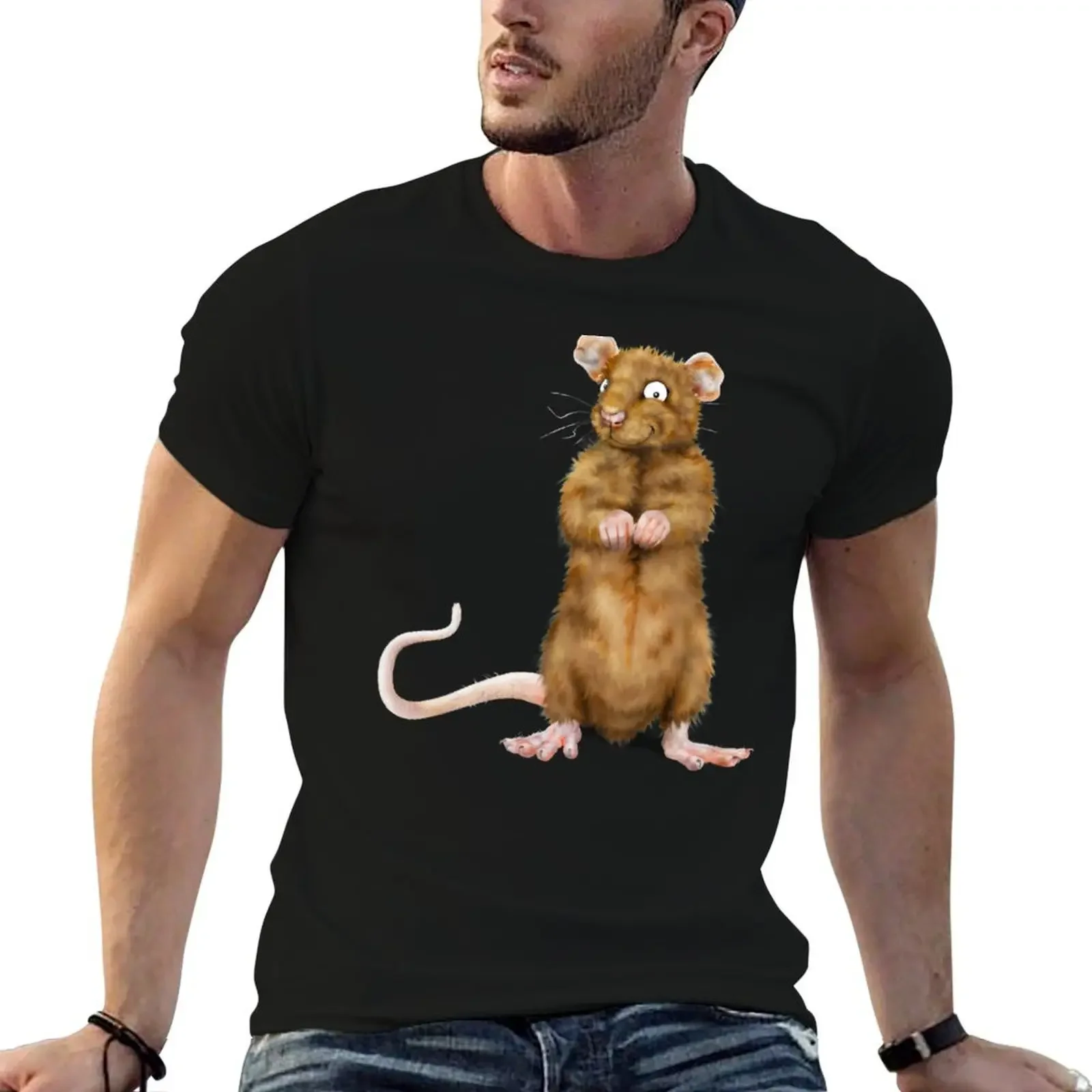 Friends of the Pied Piper Cartoon Brown Rat T-Shirt animal prinfor boys tees mens graphic t-shirts funny