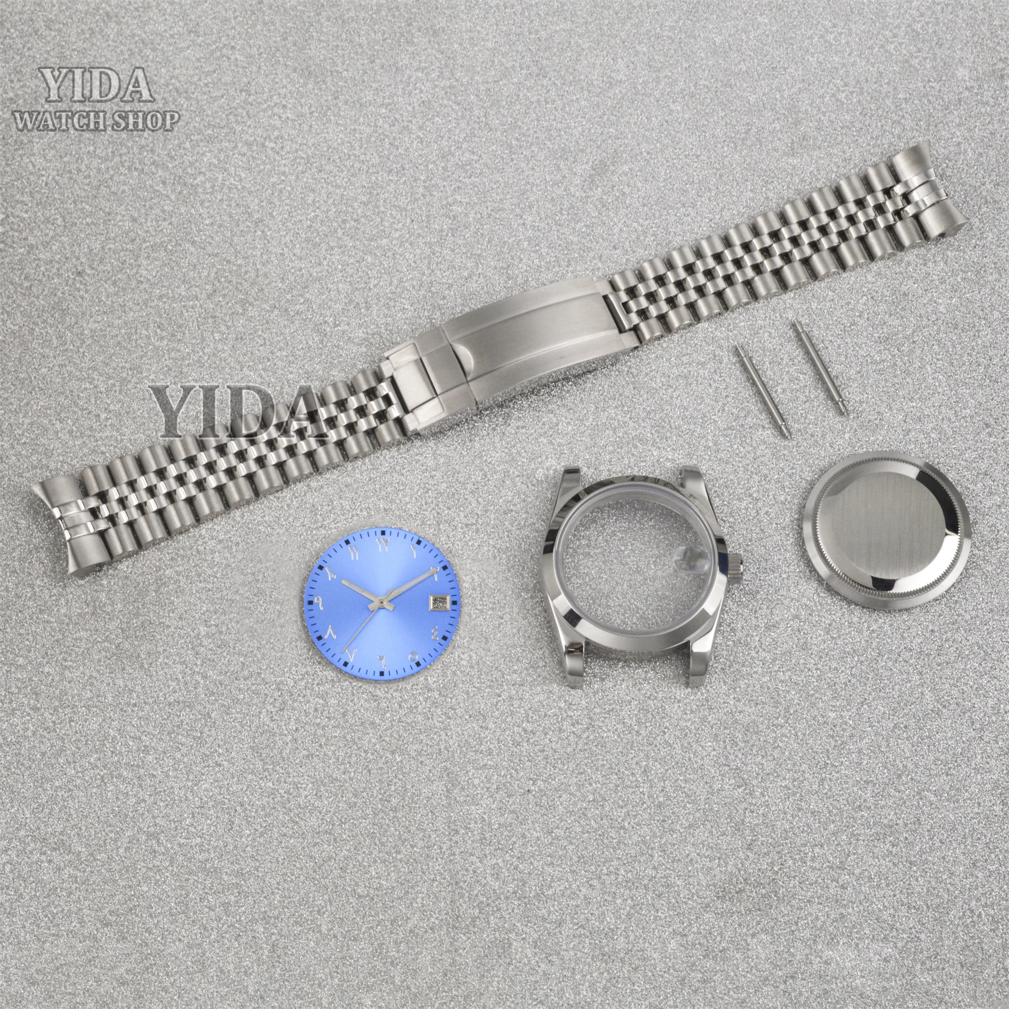 

For Datejust 36MM/39MM NH35 Watch Case Silver 5 Beads Strap Dial Sapphire Glass MOD Watch Parts 10ATM Waterproof NH36 Movement