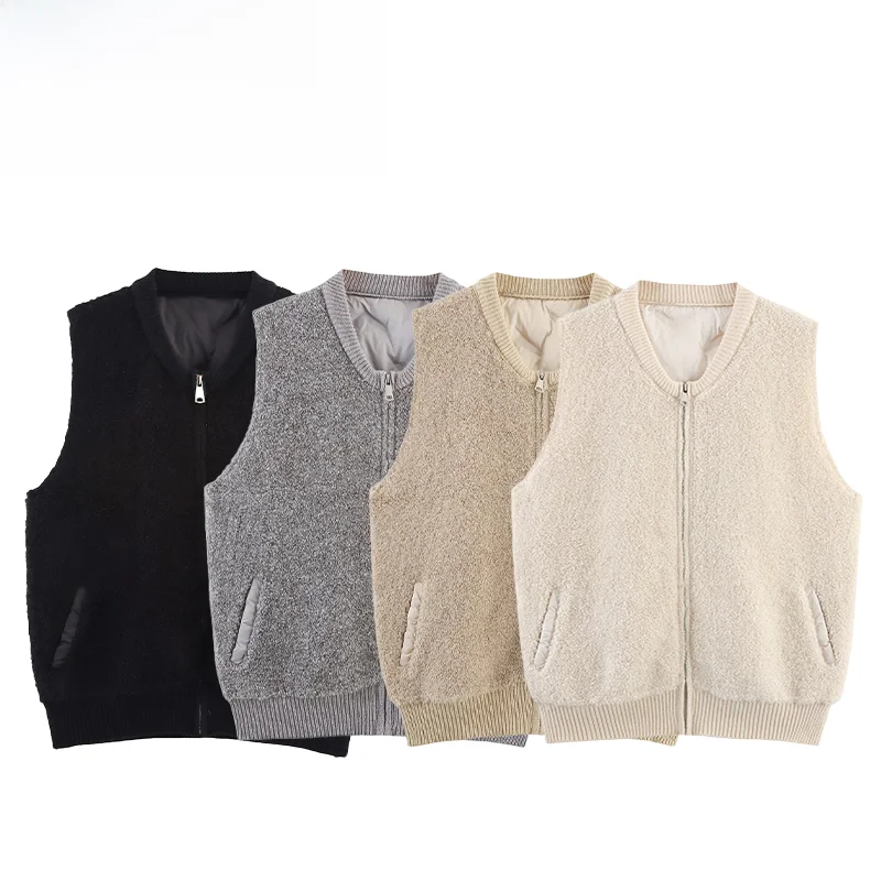 

Модный женский бейсбольный жилет на молнии Faionable ZR, осенняя новинка, стильный повседневный жилет из полиэстера стандартной длины, верхняя одежда