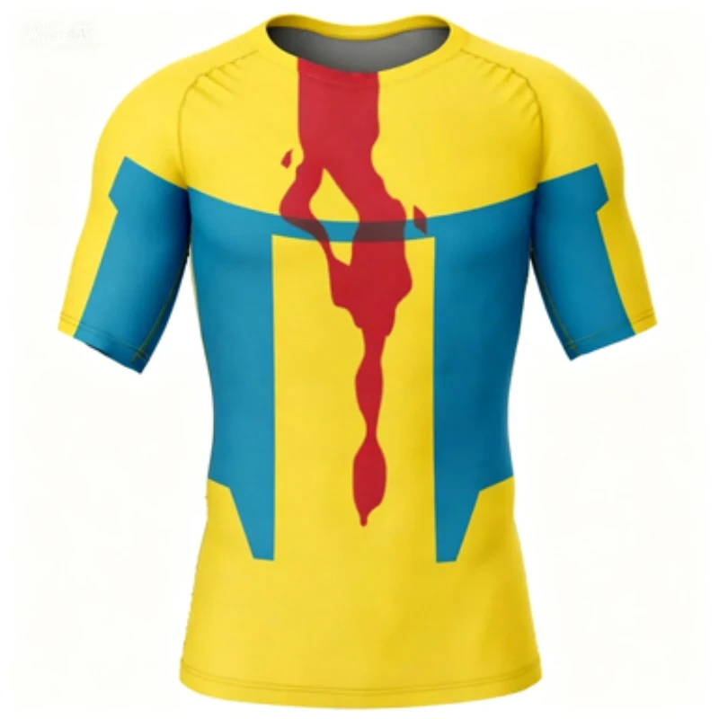 Summer American Functional Style Tri Color Hero Battle Suit Combat Iron Training T-shirt Collection