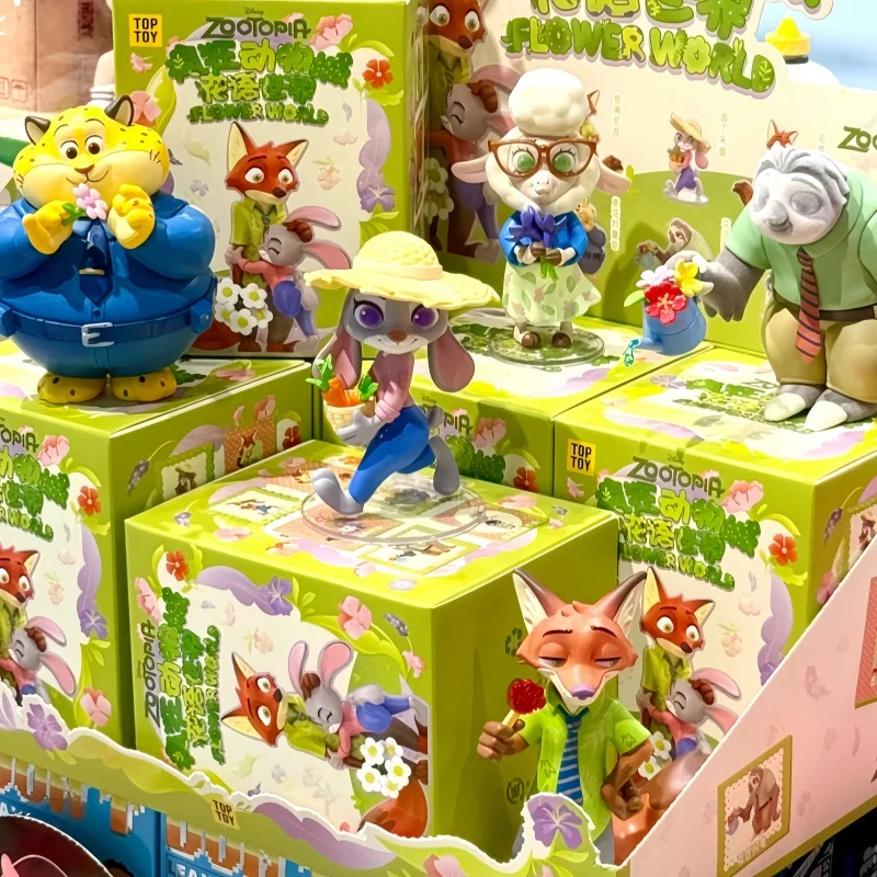 Nuova licenza autentica Zootopia Blind Box The World Of Flowers Series Judy Hopps Piccola scatola misteriosa artigianale Regali Anime Perimetro