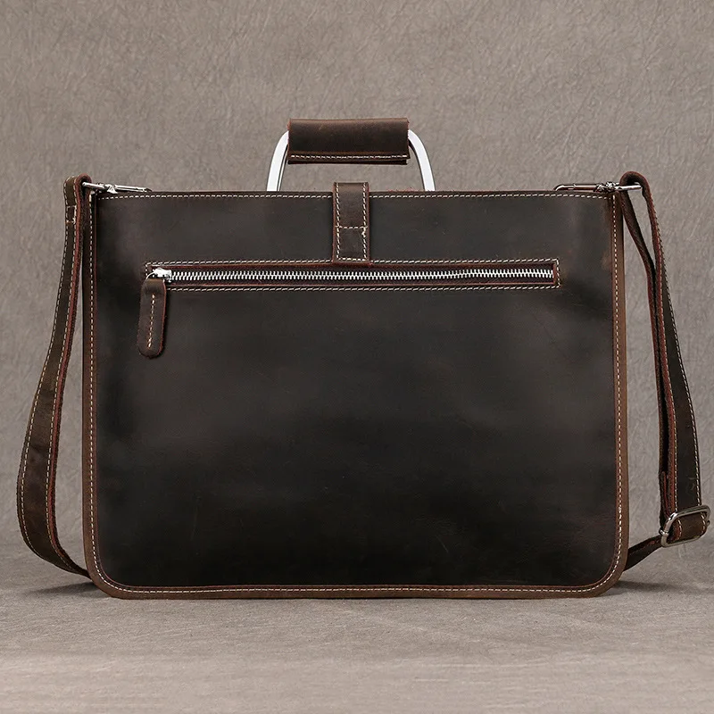 Commuting Sling Briefcases Man Travel Retro Handbag Briefcases Business Leather Bags Porte-documents MHGWB