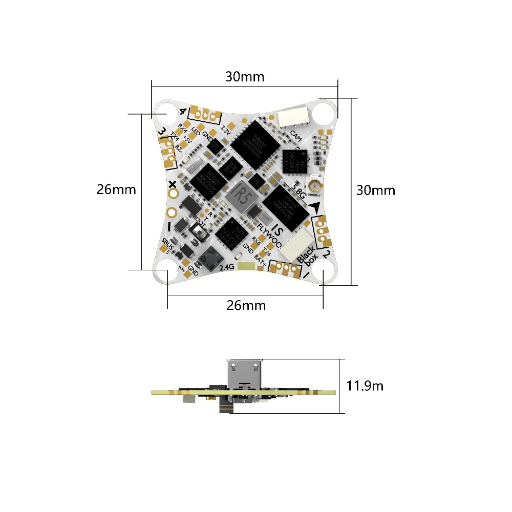 Kontroler lotu Flywoo GOKU 5-w-1 AIO - F405 ERVT 1S 5A 400mW ELRS do dronów FPV Acro Racing