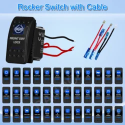 Front Diff Lock Rocker Switch 5P SPST On-Off Illuminated Blue Led Light for ARB/Carling/NARVA 4x4 Style Auto Accessories