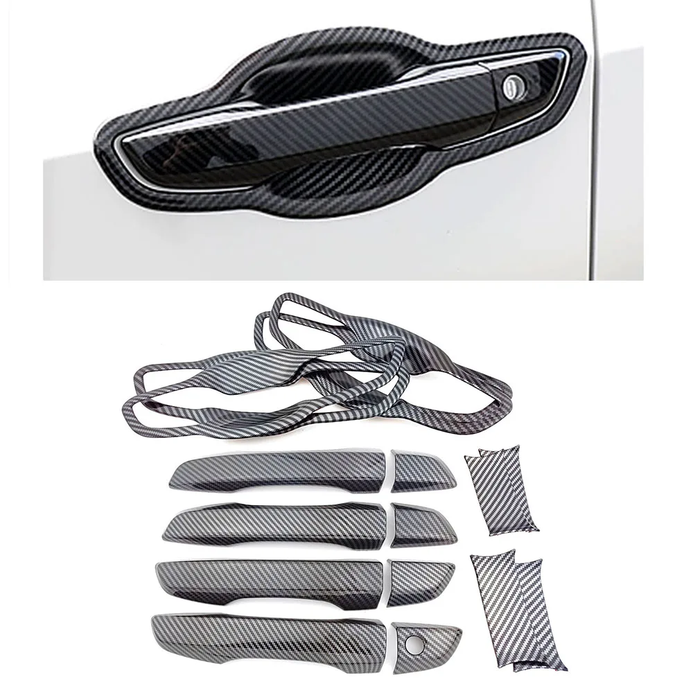 

Для Honda Civic 2016-2021 10-го поколения, внешняя дверная ручка, крышка и крышки дверных чаш, защита от царапин, узор из углеродного волокна, защитный декор