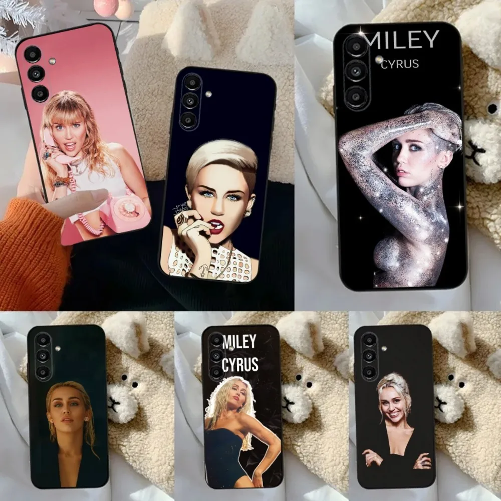 

Singer Miley Cyrus Phone Case For Samsung S24,23,22,30,21,10,9,Ultra,Plus,Lite,FE,5G Black Soft Case