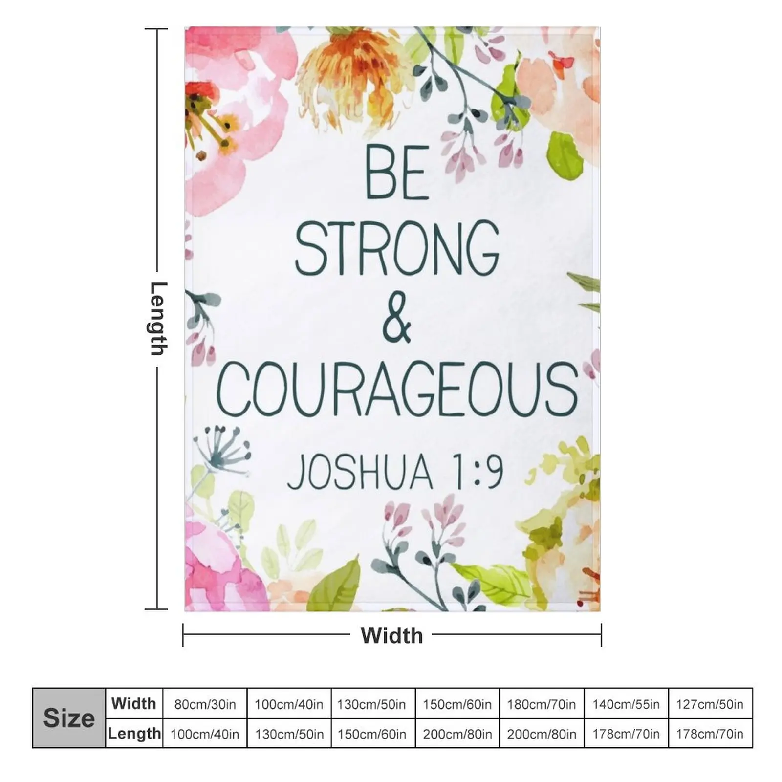 Be strong & courageous Throw Blanket Comforter Cute Blankets For Bed funny gift Blankets