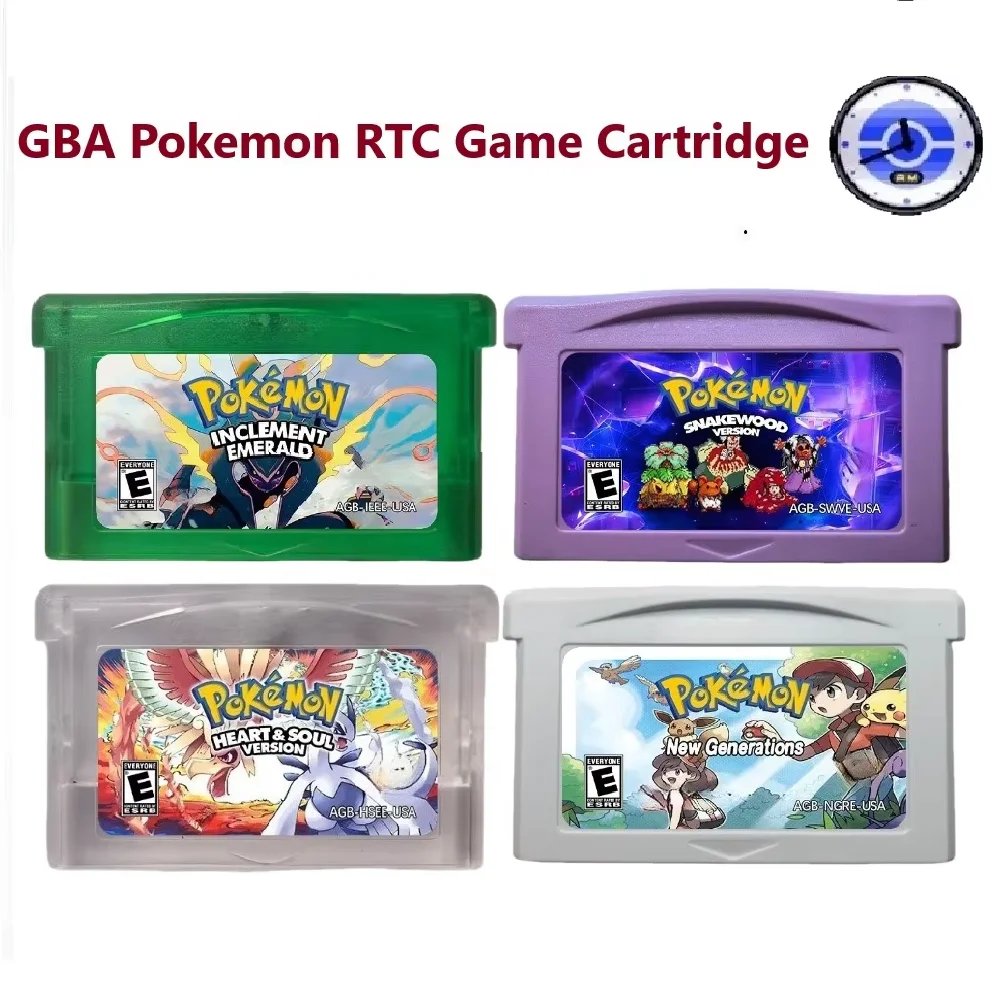 

Pokemon GBA English Game Cartridge - Inclement Emerald Snakewood Heart & Soul Sors ROM Modified Flash Game Cartridge