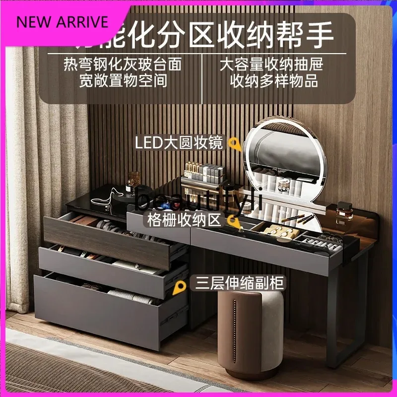 b573 Итальянский легкий роскошный комод из цельного дерева, комод, встроенный высококачественный выдвижной столик для макияжа для спальни