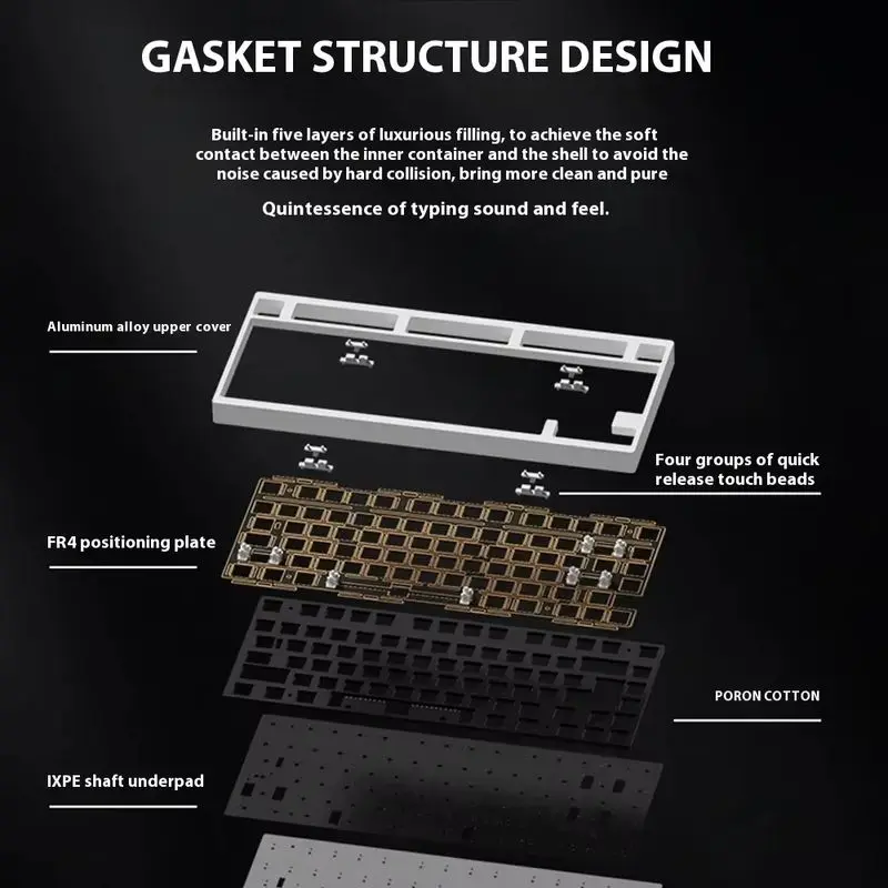 Kit de teclado Weikav D75, teclados mecánicos, soporte Rgb, teclado de Pc inalámbrico de 3 modos de aleación de aluminio personalizado intercambiable en caliente