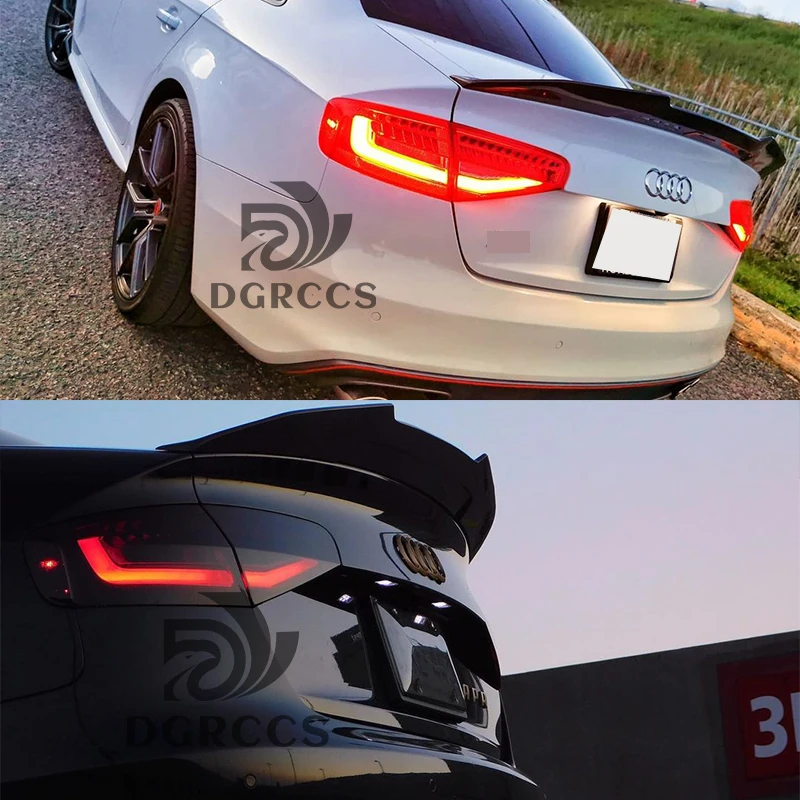 For AUDI A4 B8.5 Sedan PSM Style Carbon fiber Rear Spoiler Trunk wing 2012-2015 Carbon fiber FRP