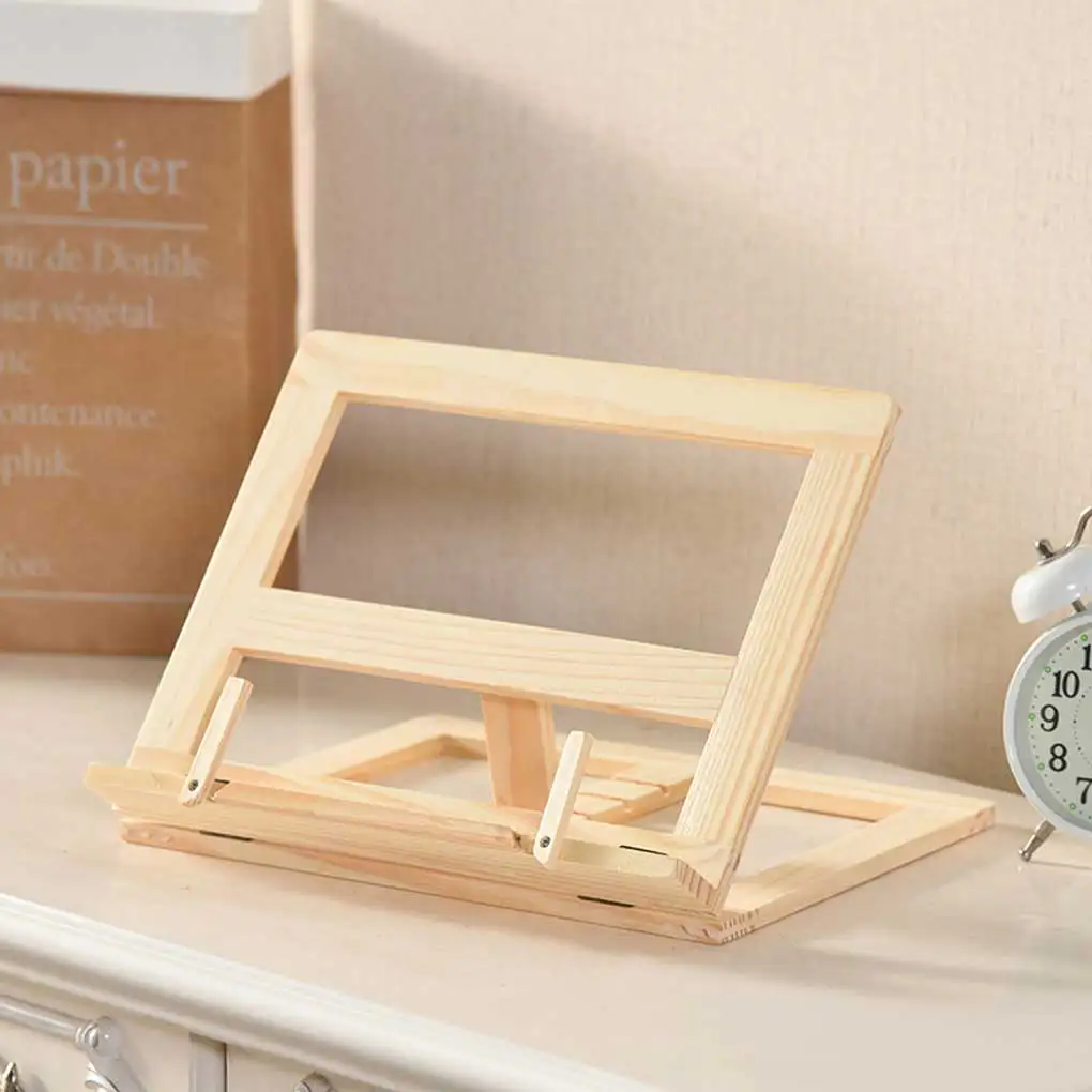 

Book Reading Holder Anti-skid Notebook Computer Stand Desktop Support Wooden Frame Reading Bookshelf