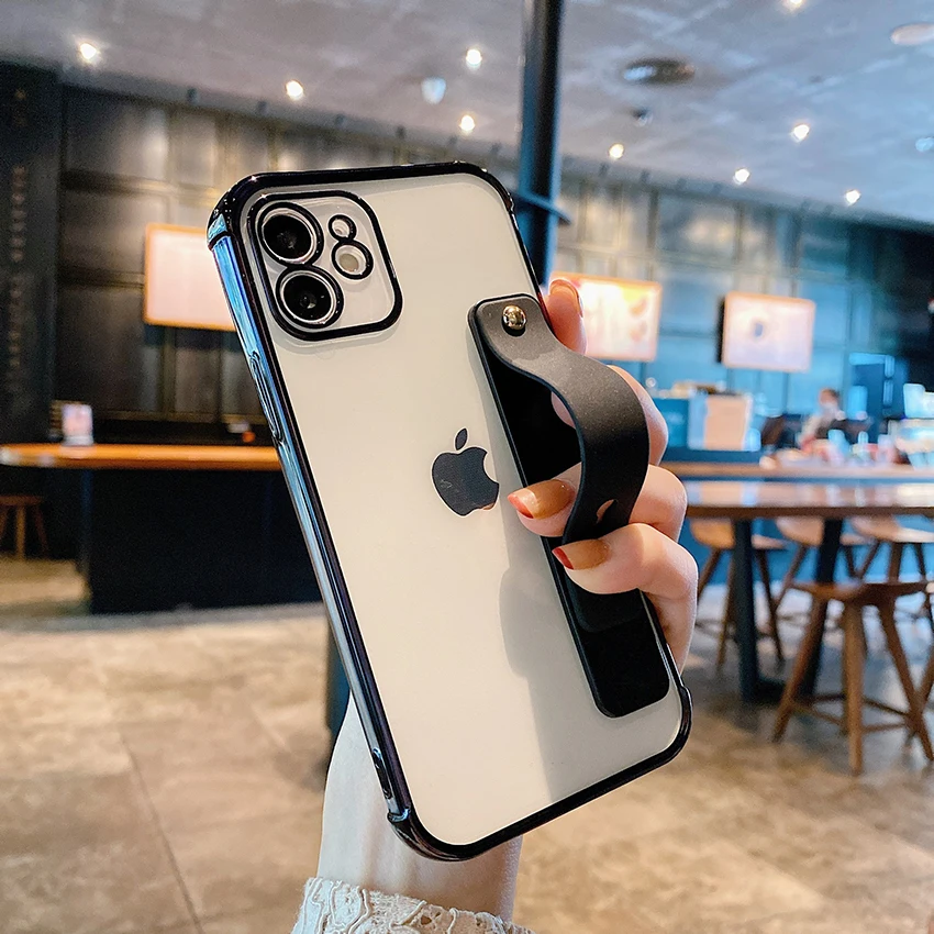 아이폰 16 15 14 13 프로 12 11 맥스 플러스 16프로맥스용 손목 스트랩 폰 케이스 홀더 폰 케이스 풀 랩 15프로맥스 커버 하드 쉘