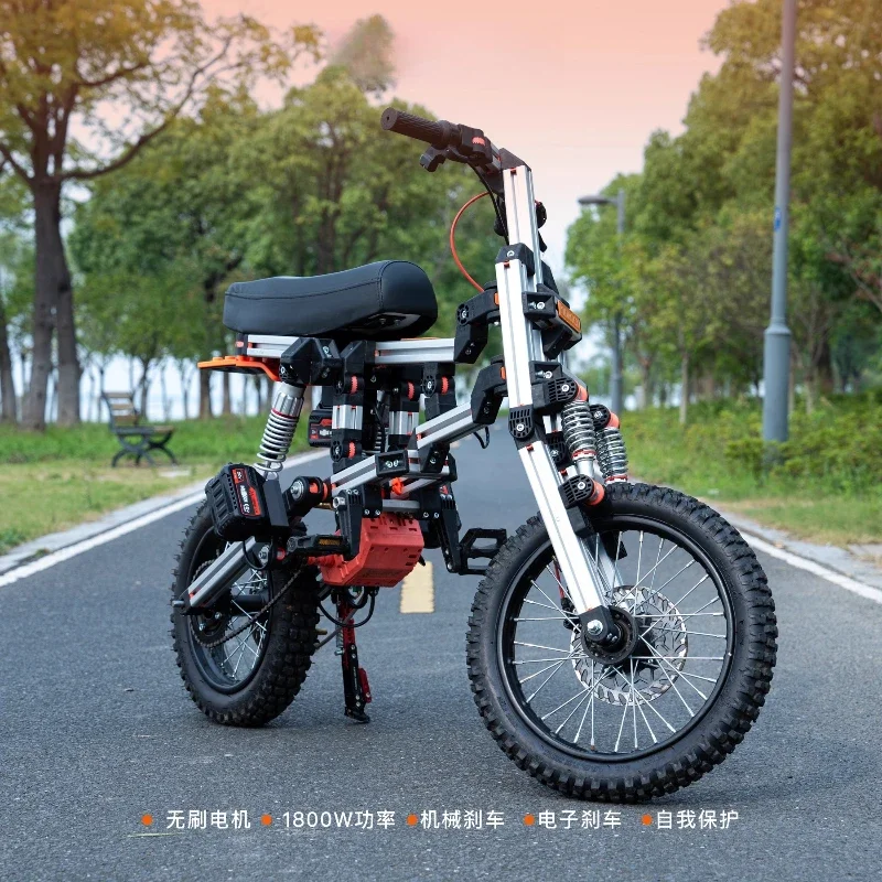 Parent-child interactive motorcycle assembly puzzle outdoor birthday gift electric building block toy