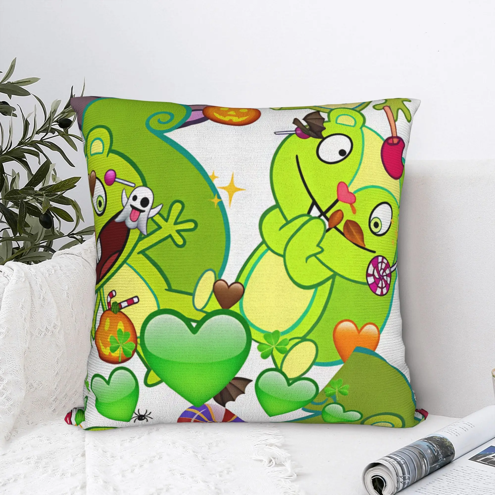 Cartoon H-Happy Tree F-Friends Pillow Cover  Novelty Pillow Case For Sofa Home Decoration Print Cushion Cover Birthday Present
