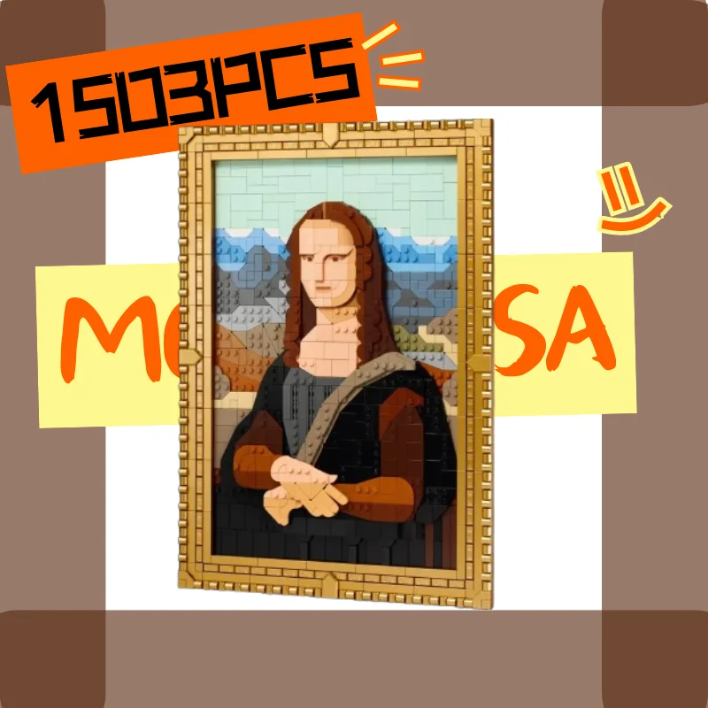 31213 Weltberühmtes Gemälde 3D-Modell Kunst Mona Lisa Bausteine Montieren Ziegel Spielzeug