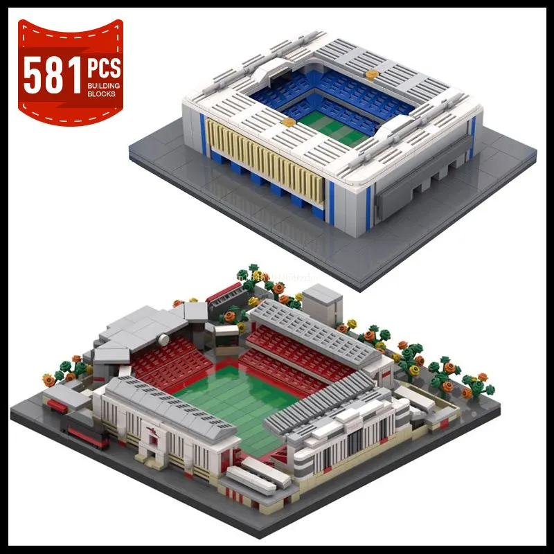 MOC City Architecture Stadium Model Building Blocks Set Football Club MOC-48095 MOC-58414 Constructor Aldult Bricks Toys Gifts