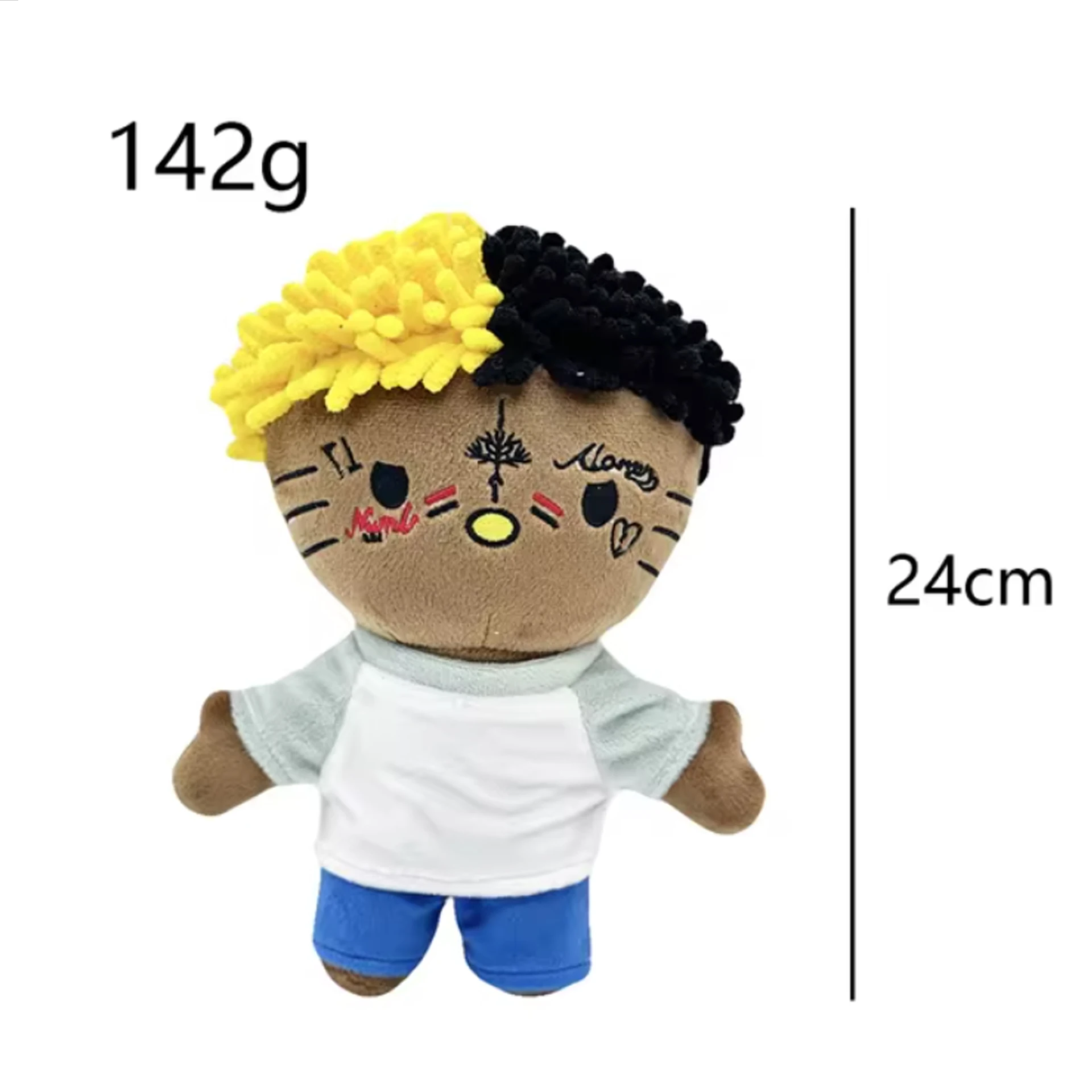 Hello Kitty as Xxxtentacion Plush Doll Plushies Soft Stuffed Toys 24cm Cute Kids Boys Girls Birthday Christma Gifts