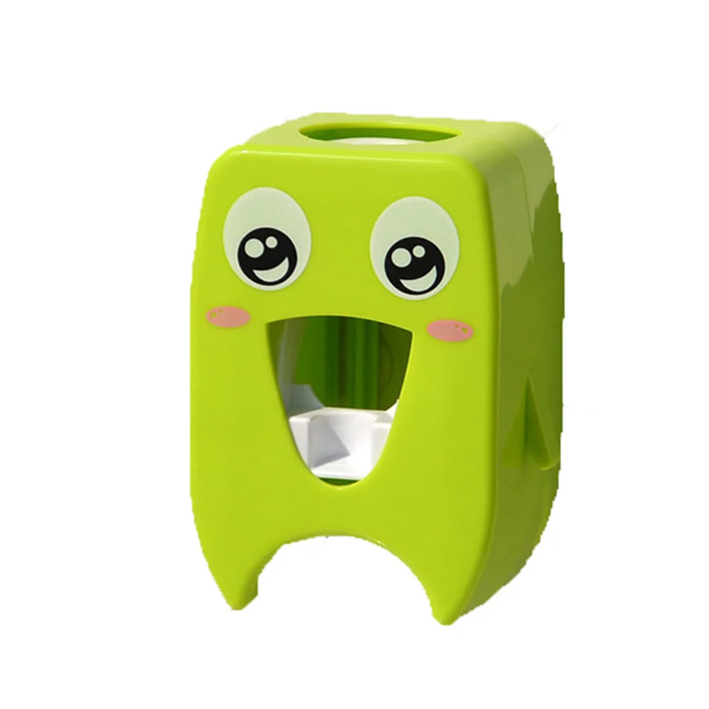 High Quality Wall Mounted Automatic Dustproof Toothpaste Dispenser Cartoon Hands Free Toothpaste Squeezer Green Pattern