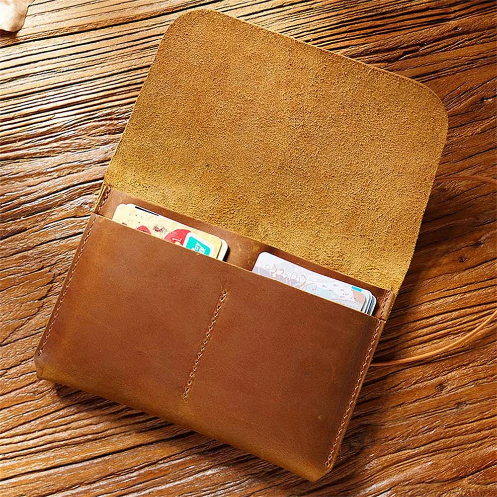 Passport Holder Cover with Credit ID Card Holder Crazy Horse Leather Vintage Customizable Business Card Wallet Wholesale