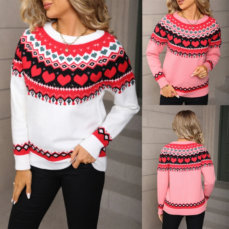 

Women Pullovers Sweaters Round Neck Neck Full Sleeve Jumpers Y2k Streetwear Elegant Splice Knit Casual Autumn Winter 2025