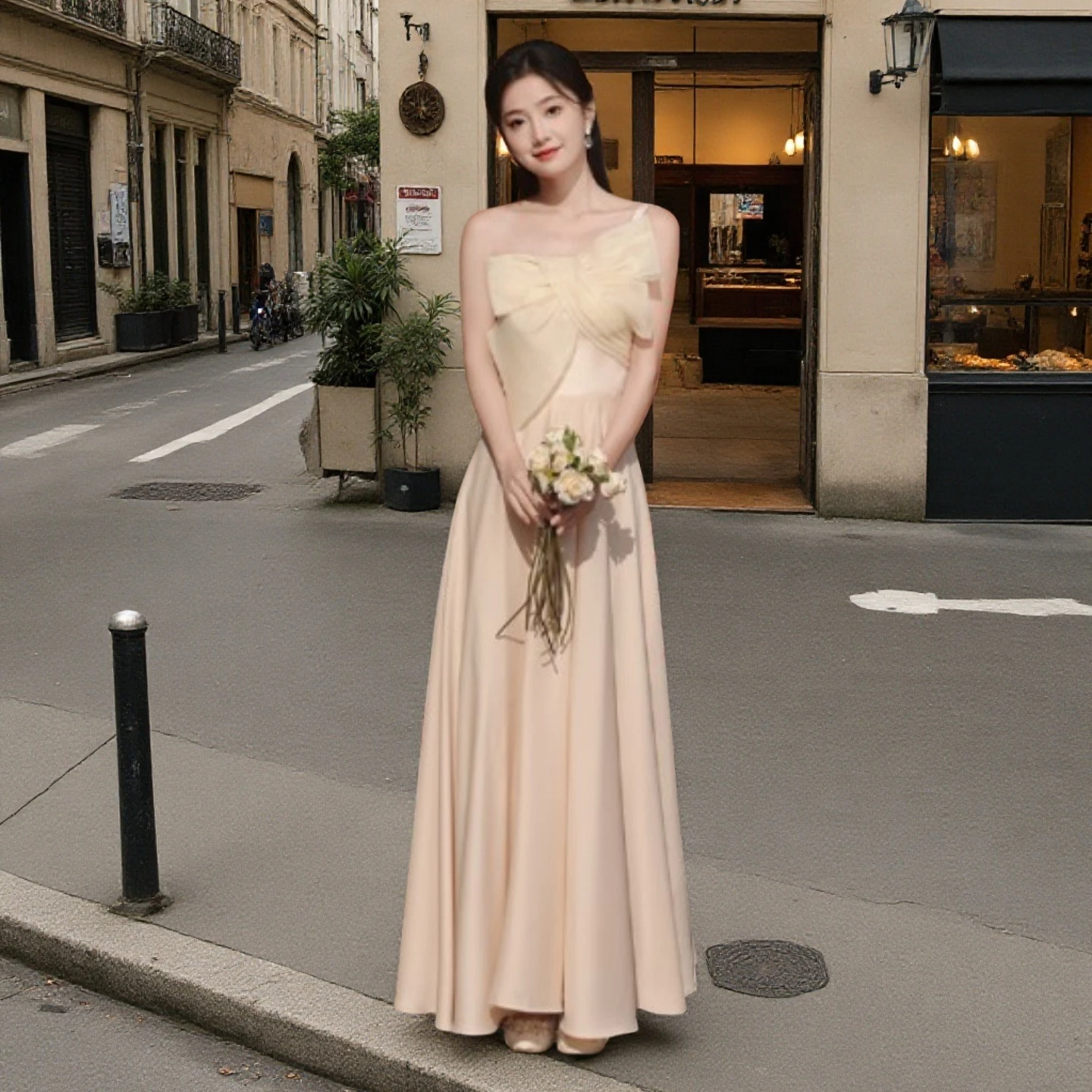 

Bridesmaid Clothes Spring Sister Group Niche High-End Fairy Temperament Daily Wear Dress Skirt Women Slim Women Vallentain Dress