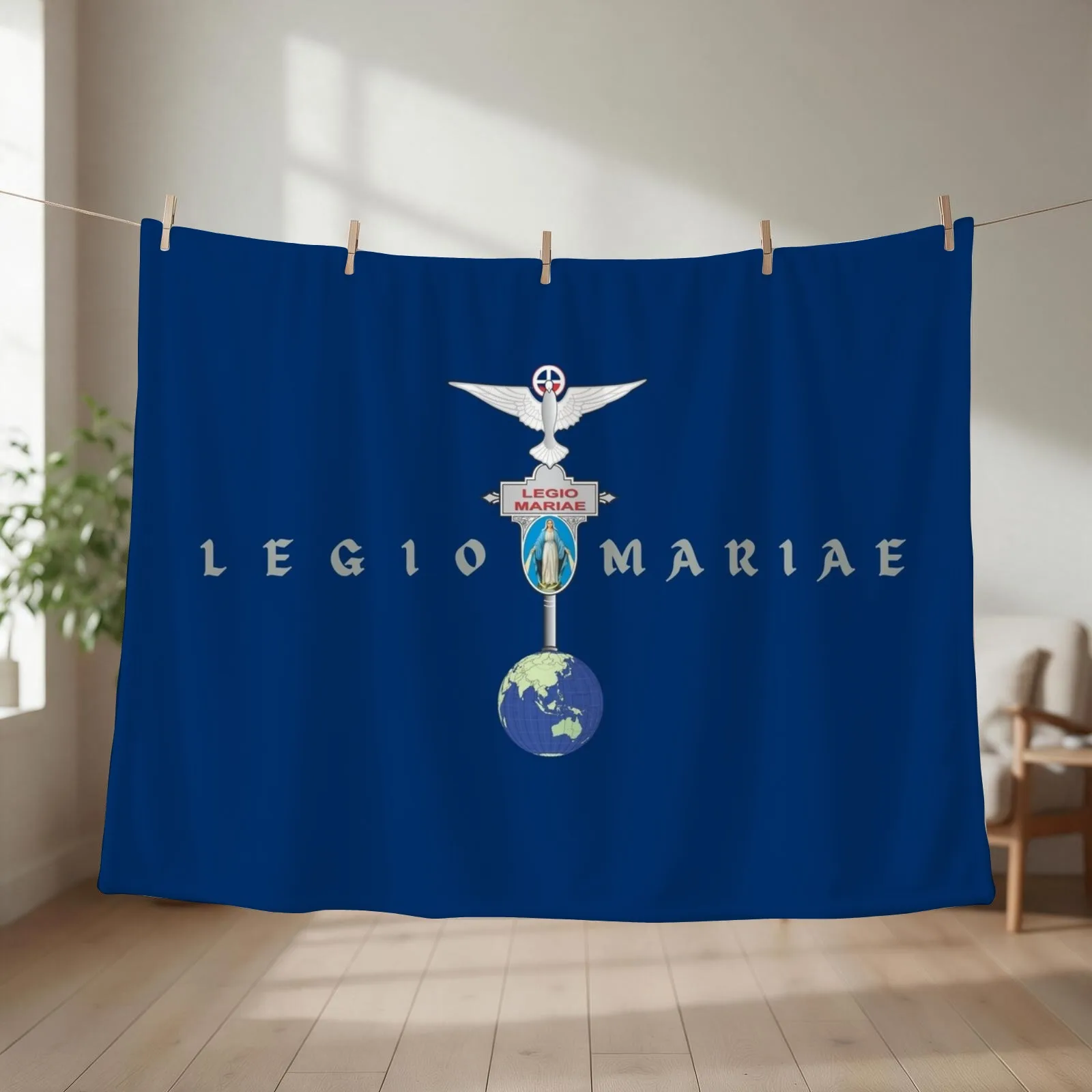 Legion of Mary, Legio Mariae, Marijina Legija Throw Blanket couch cozy soft plush fuzzy picnic outdoor blanket