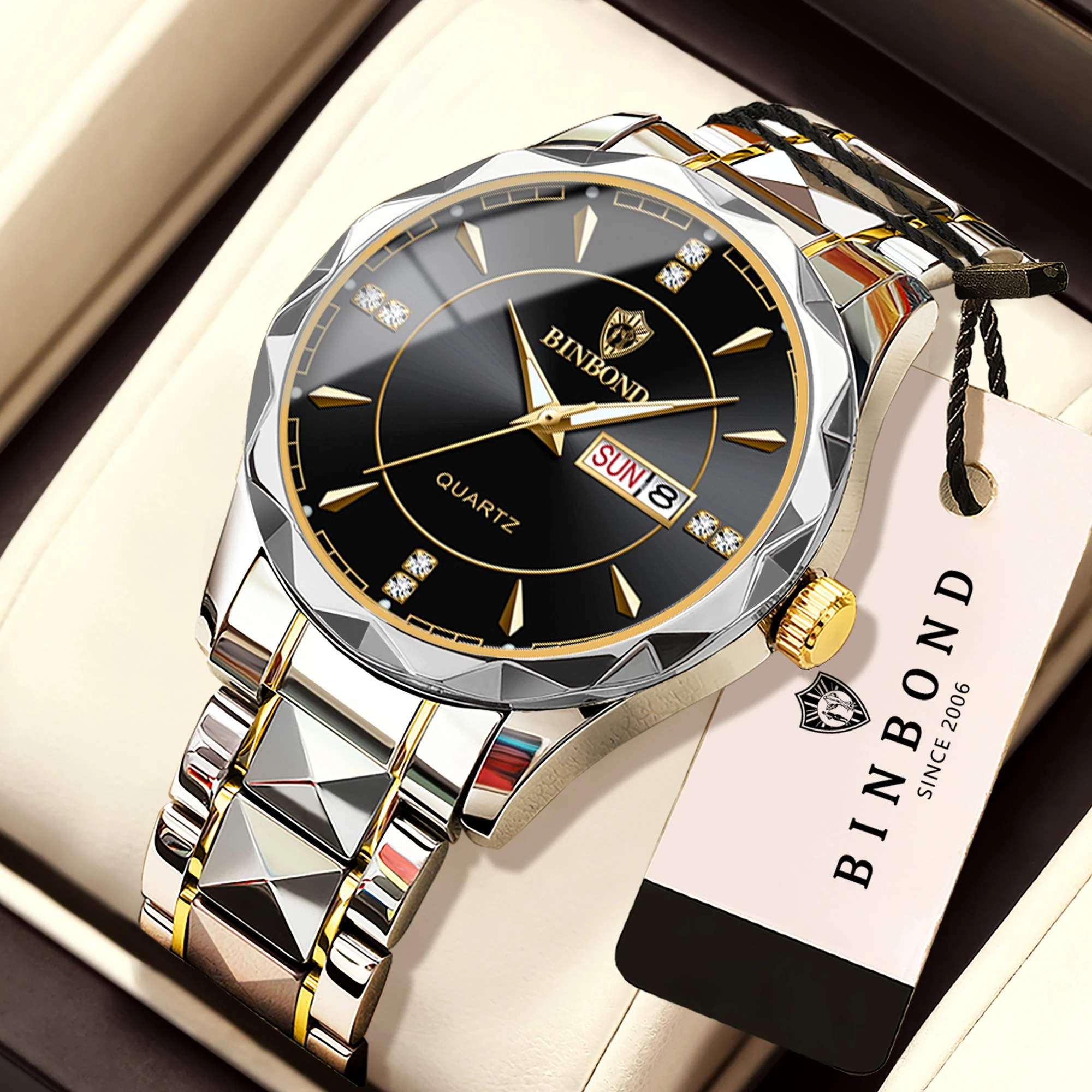Men'S Accessories Display - BINBOND Accurate Quartz Wristwatches For Men