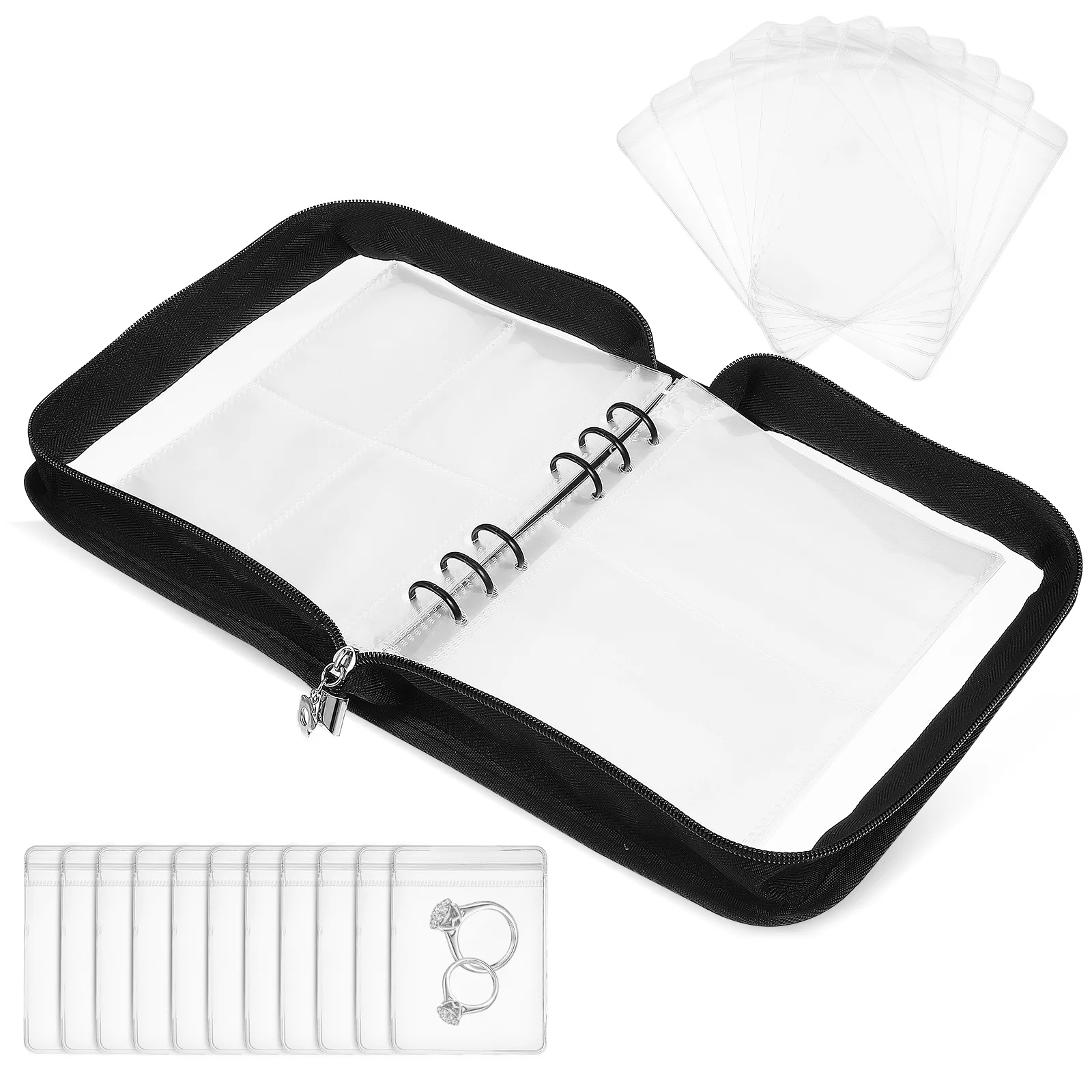 

Jewelry Storage Earring Necklace Holder ganizer Travel Jewelry ganizer With Pouches PVC Portable Binder Pouch Box Bracelet