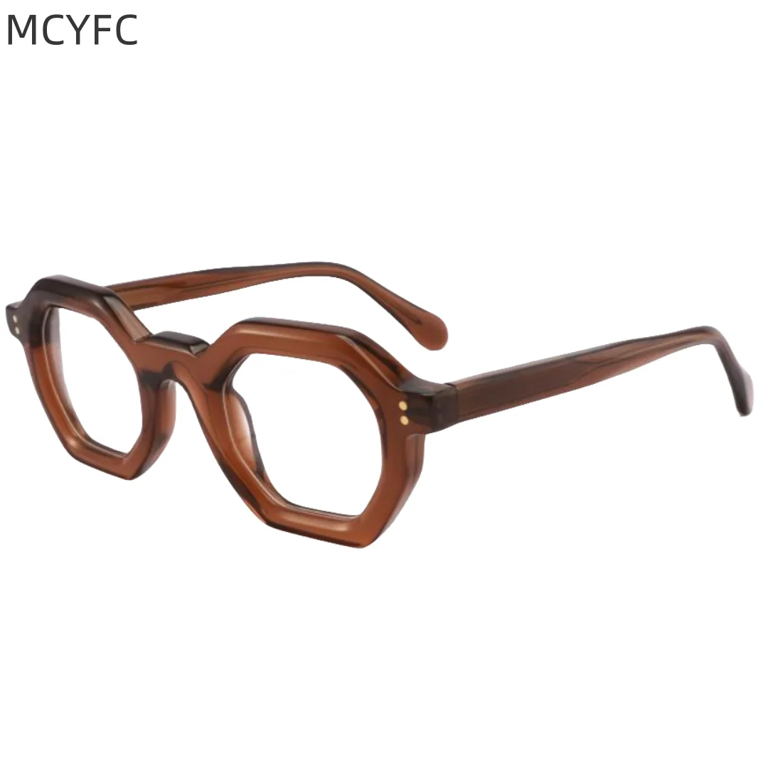 

MCYFC Custome Acetate Glasses Frames Myopia and Farsightedness Optical Prescription Eyeglasses for Men Women Anti Blue Light