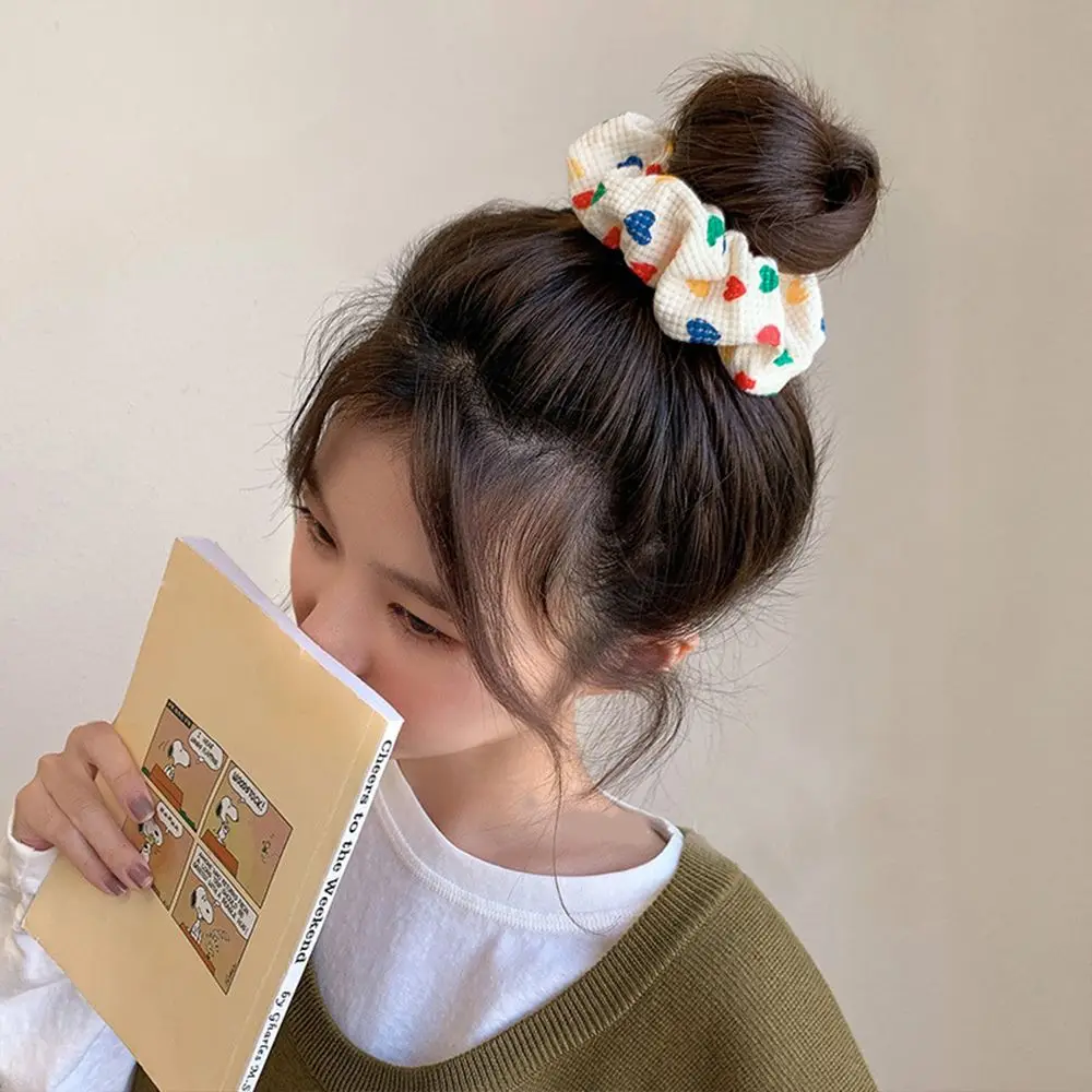 ガールズガール帽子ヘアアクセサリー髪の装飾弾性シュシュ女性ヘアネクタイ大ドットヘアバンド韓国ヘアロープ