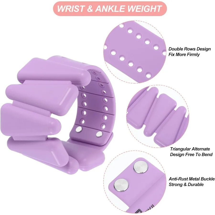 مجموعة أوزان معصم والكاحل من السيليكون قابلة للتعديل مكونة من 2 للنساء والرجال إجمالي 2 رطل 1 رطل لكل مثالية لتدريب اليوغا والركض إيرو