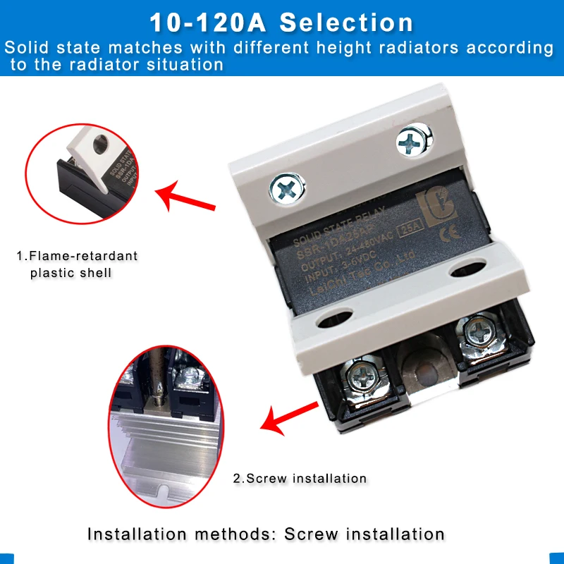 SSR Random type DC Control AC  Single Phase Solid State Relay 10A 25A 40A 60A 80A 100A 120A