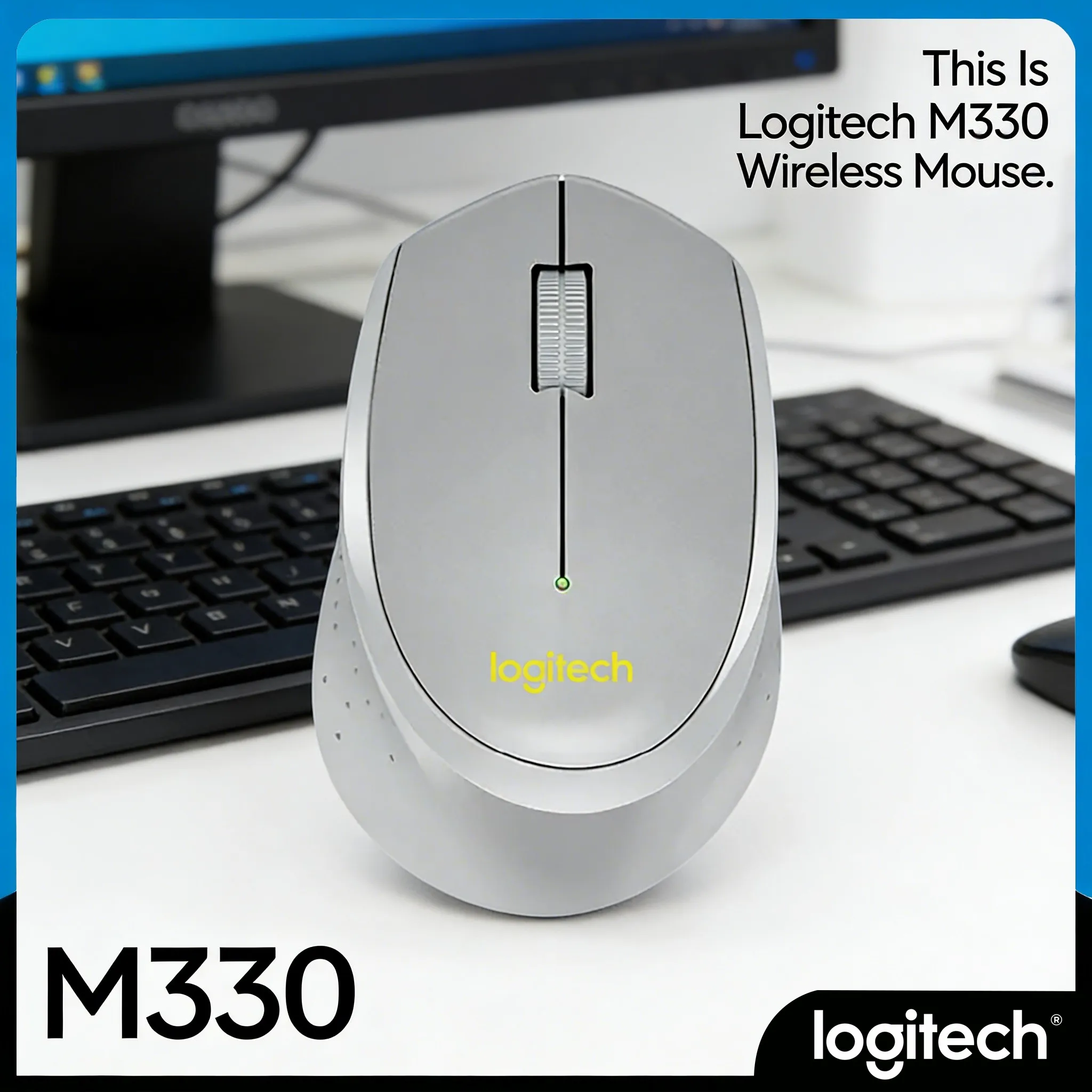 

Беспроводная мышь M330 с противоскользящим покрытием и матовыми боковыми элементами для надежного захвата