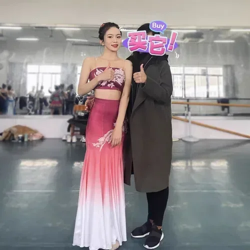 Woman Dai Dance Dress Hmong Dance Costume Lady Chinese Folk Dancewear Stage Perfromance Fishtail Skirt Festival Party Clothing