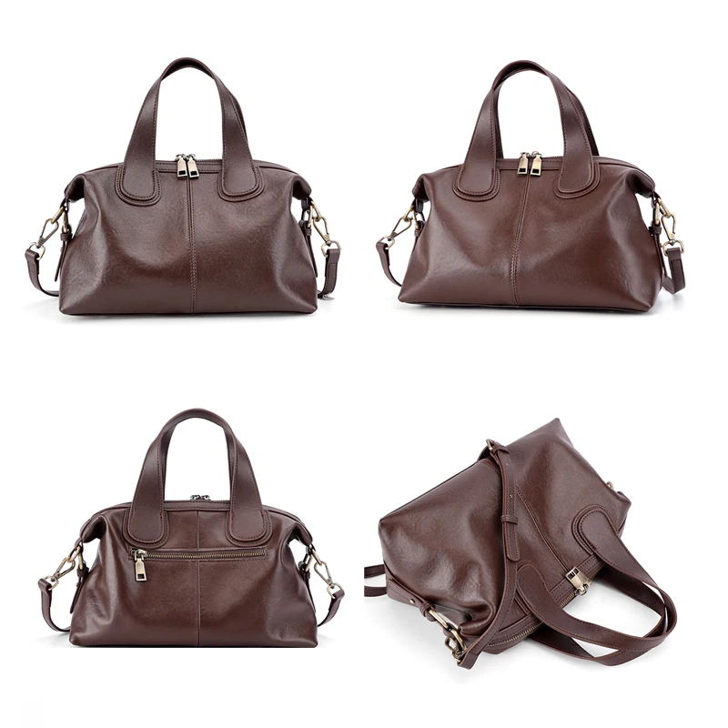 

Новинка 2026, женская сумка-тоут из натуральной кожи, женская модная сумка из натуральной яловой кожи, сумка через плечо, большая вместительная сумка через плечо