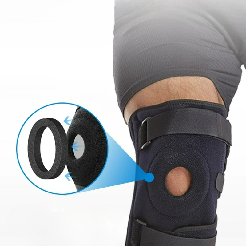 Double Strap Compression Breathable Non-Slip Knee Brace with Built-in Spring Support, Special Knee Joint Protection for Running